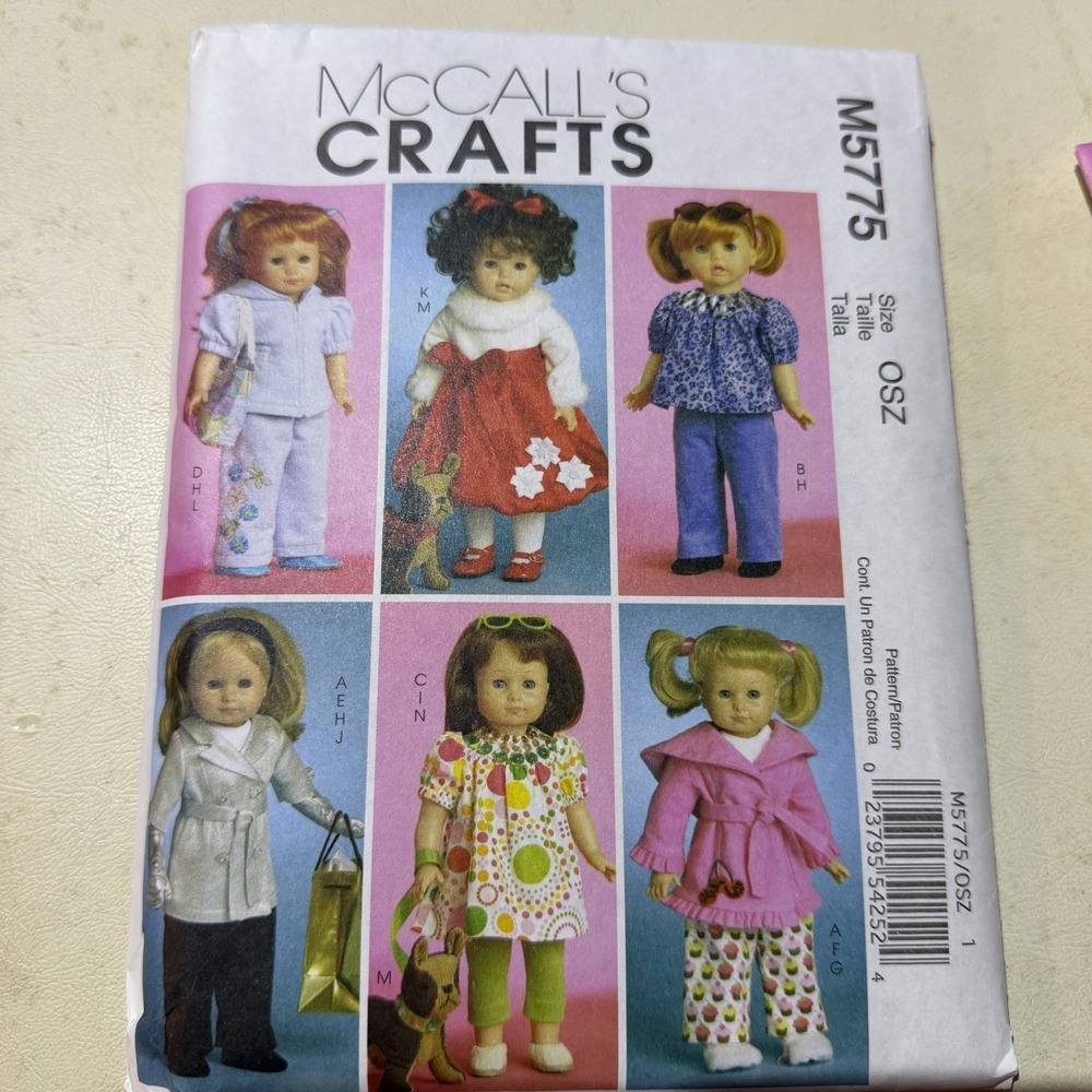 McCall's Pattern M5775 Clothes for 18" Dolls American Girl Our Generation Uncut
